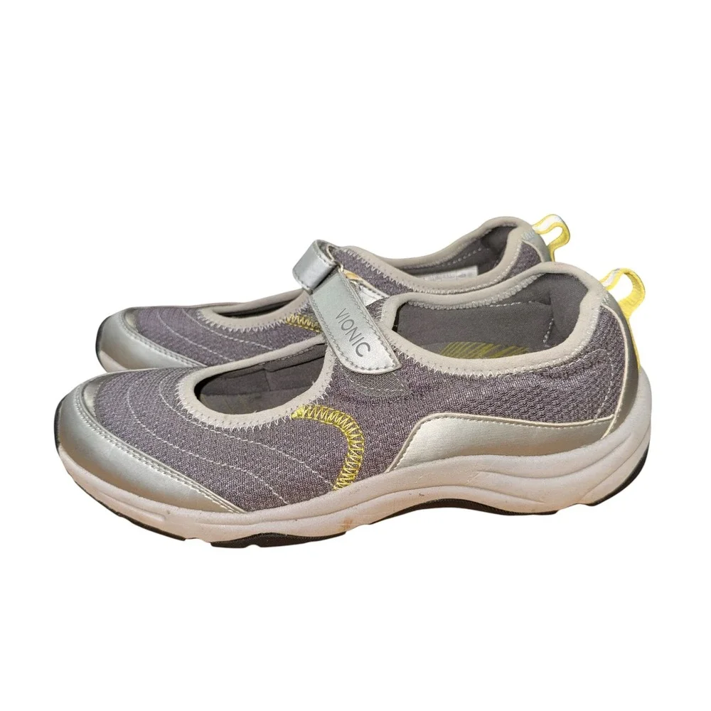 Vionic Sunset Mary Jane Womens 7 Pre-Owned Sneaker Grey Athletic Strap 334SUNSET